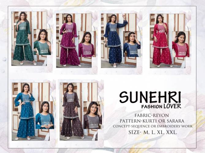 Sunehri 01 Latest Designer Festive Wear Kurti With Sarara Collection